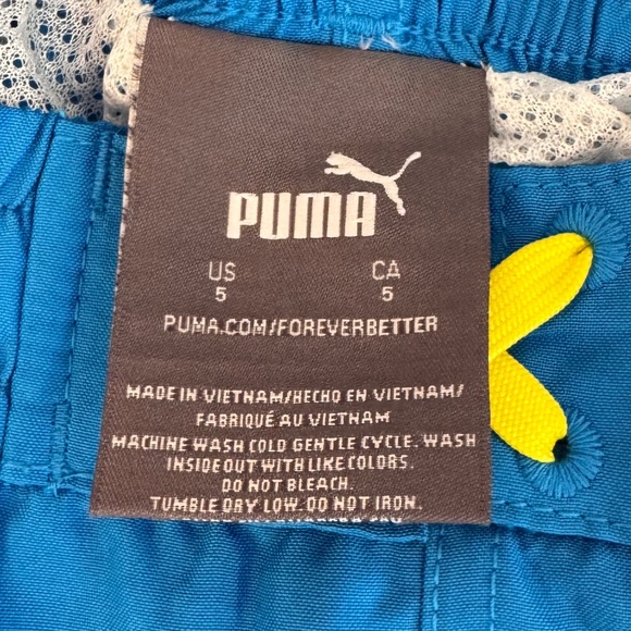 Puma Boys Neon Blue Swim Trunks Size 5 NWT - Picture 9 of 11
